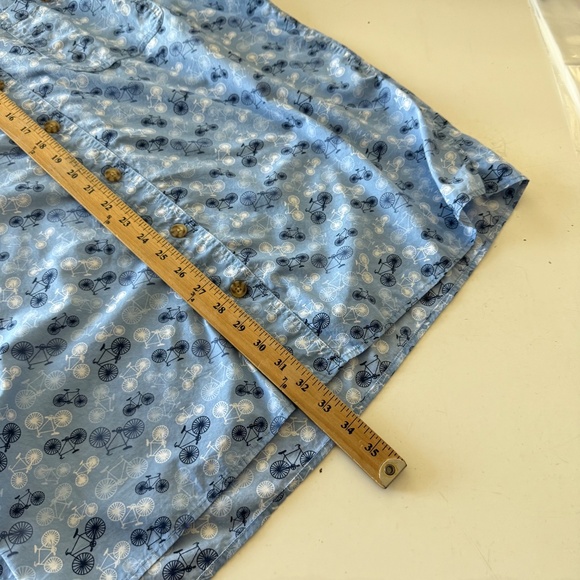 Duluth Trading Untucked Light Blue Bicycle AOP Casual Button Up Shirt 2XLT SLIM - Picture 6 of 7